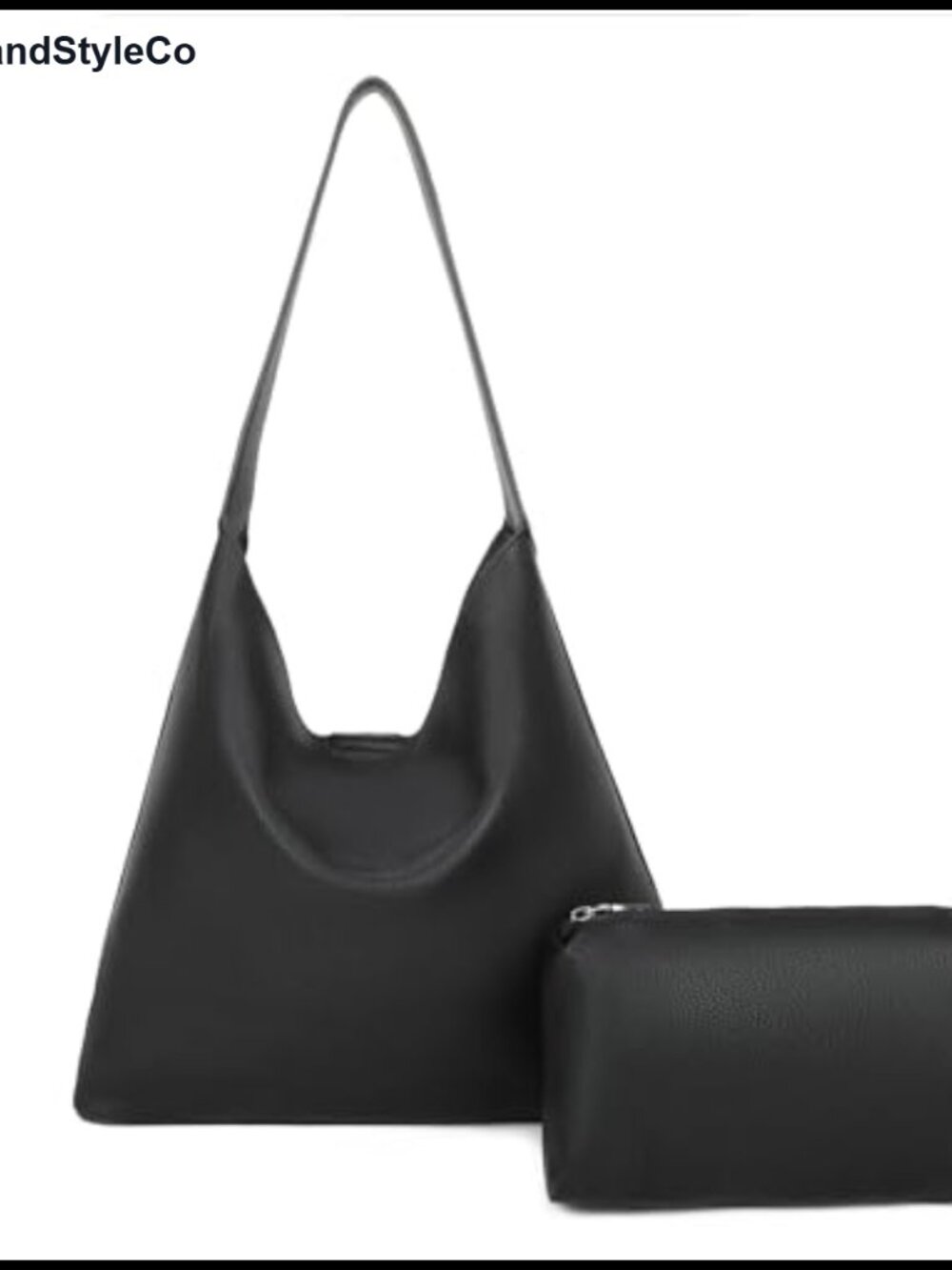 Faux Leather Slouchy Hobo Tote Shoulder Purse with Organizer Pouch